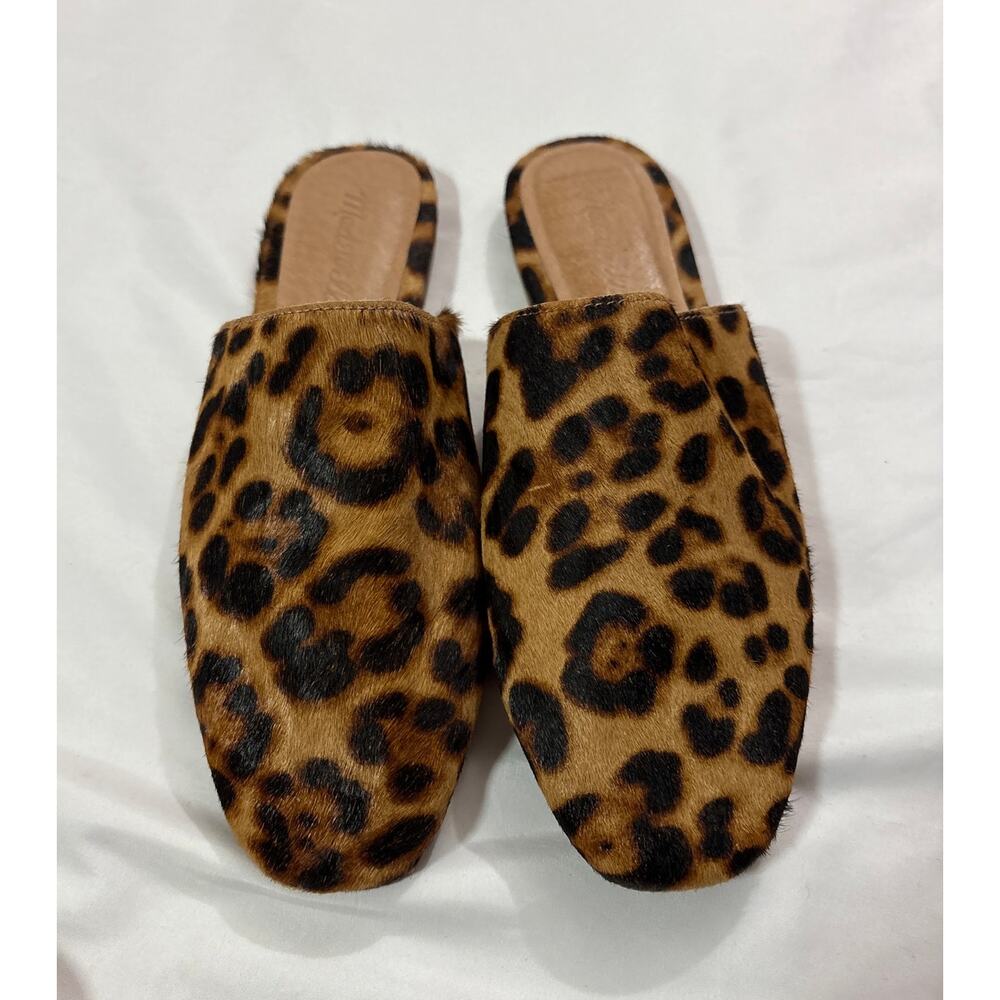 Madewell Womens 7 The Cory Mule Leopard Print Leather Flats Contemporary - Picture 3 of 8